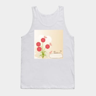 Floral background with vintage  flowers vector design and copy space. Tank Top